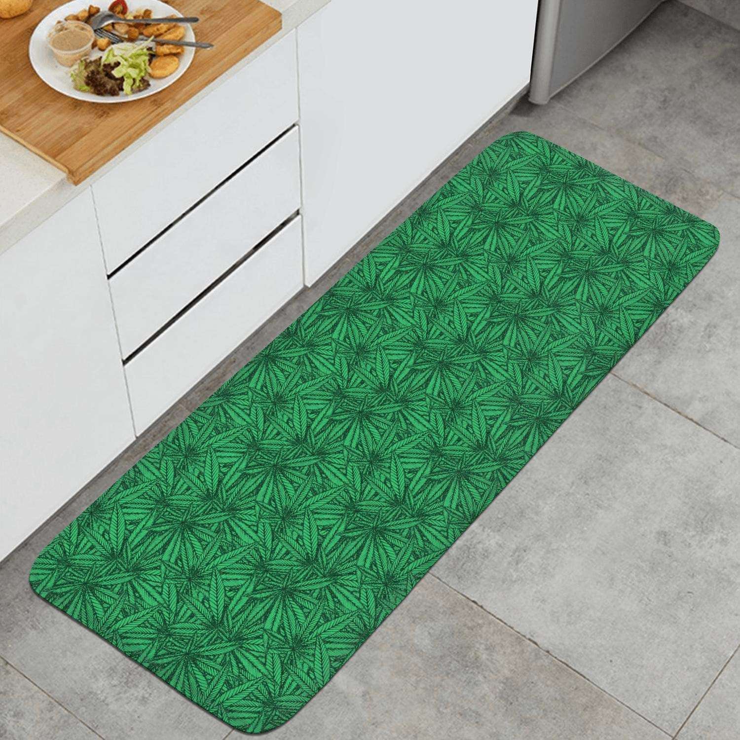 Green Anti Fatigue Kitchen Mat FatigueTalk Com   Amazon Com Sureruim Green Cannabis Leaf Anti Fatigue 